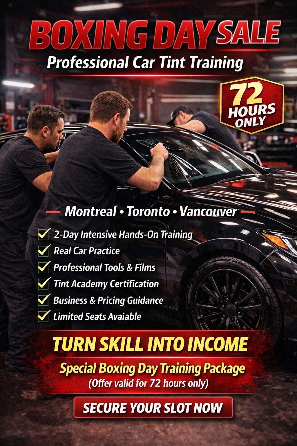Boxing Day at Tint Academy: The Best Time to Invest in Your Tinting Career