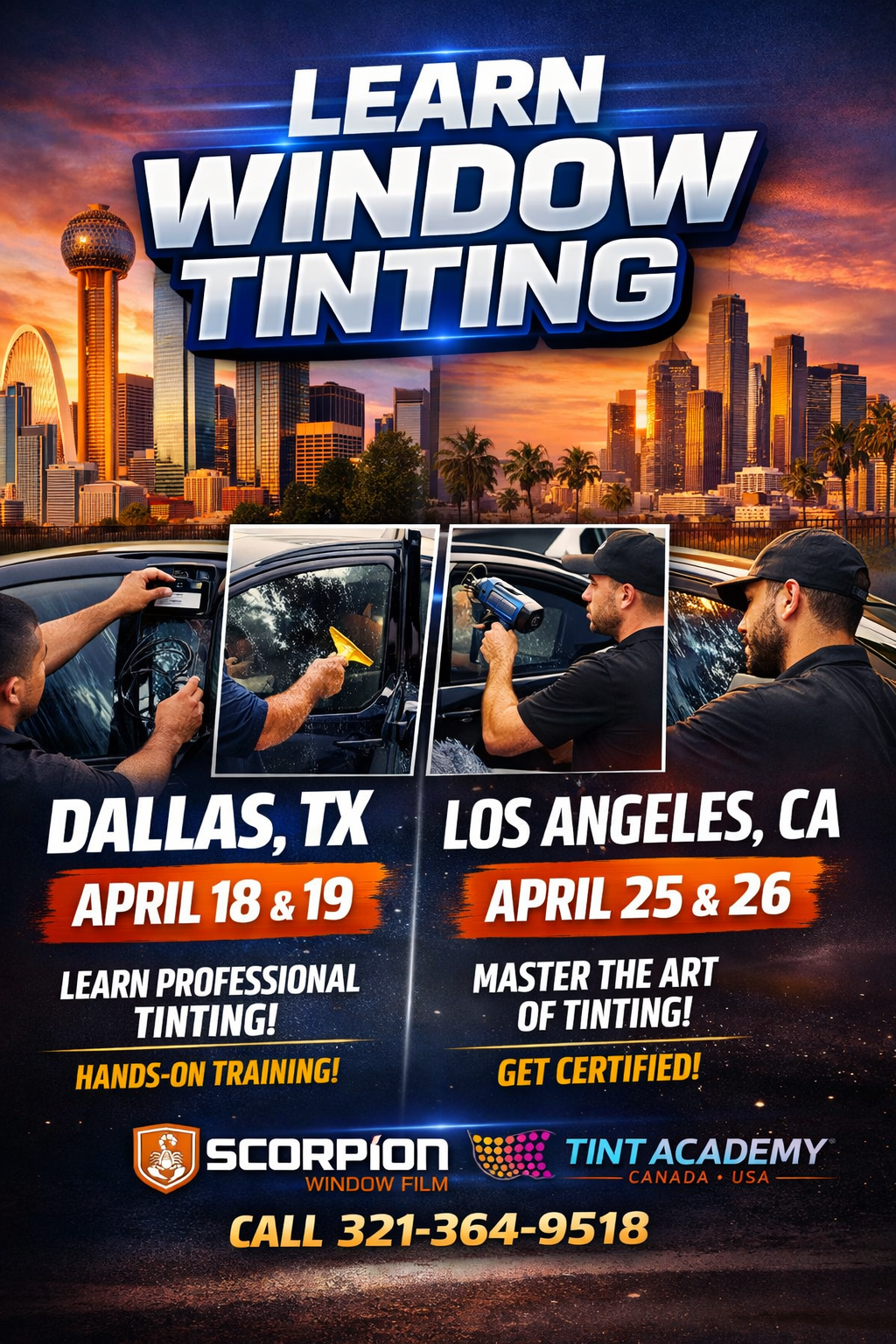 Learn Window Tint in Dallas Texas or Los Angeles, California - this april