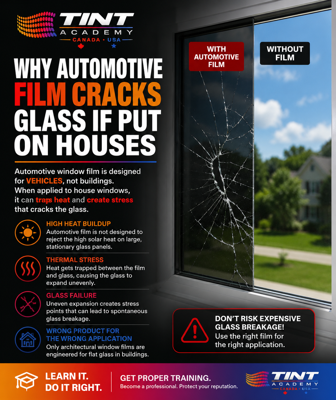 Why Automotive Window Film Can Crack Residential Glass
