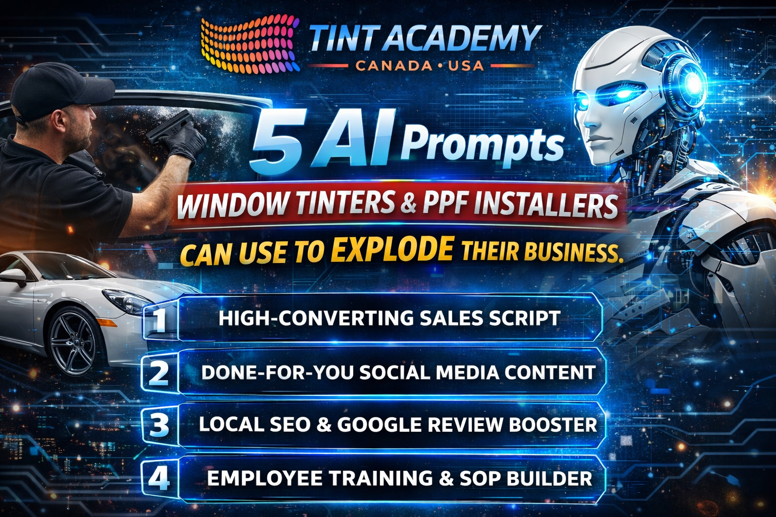 5 AI Prompts Window Tinters & PPF Installers Can Use to Explode Their Business (And Exactly How to Integrate Them Into Your Shop)