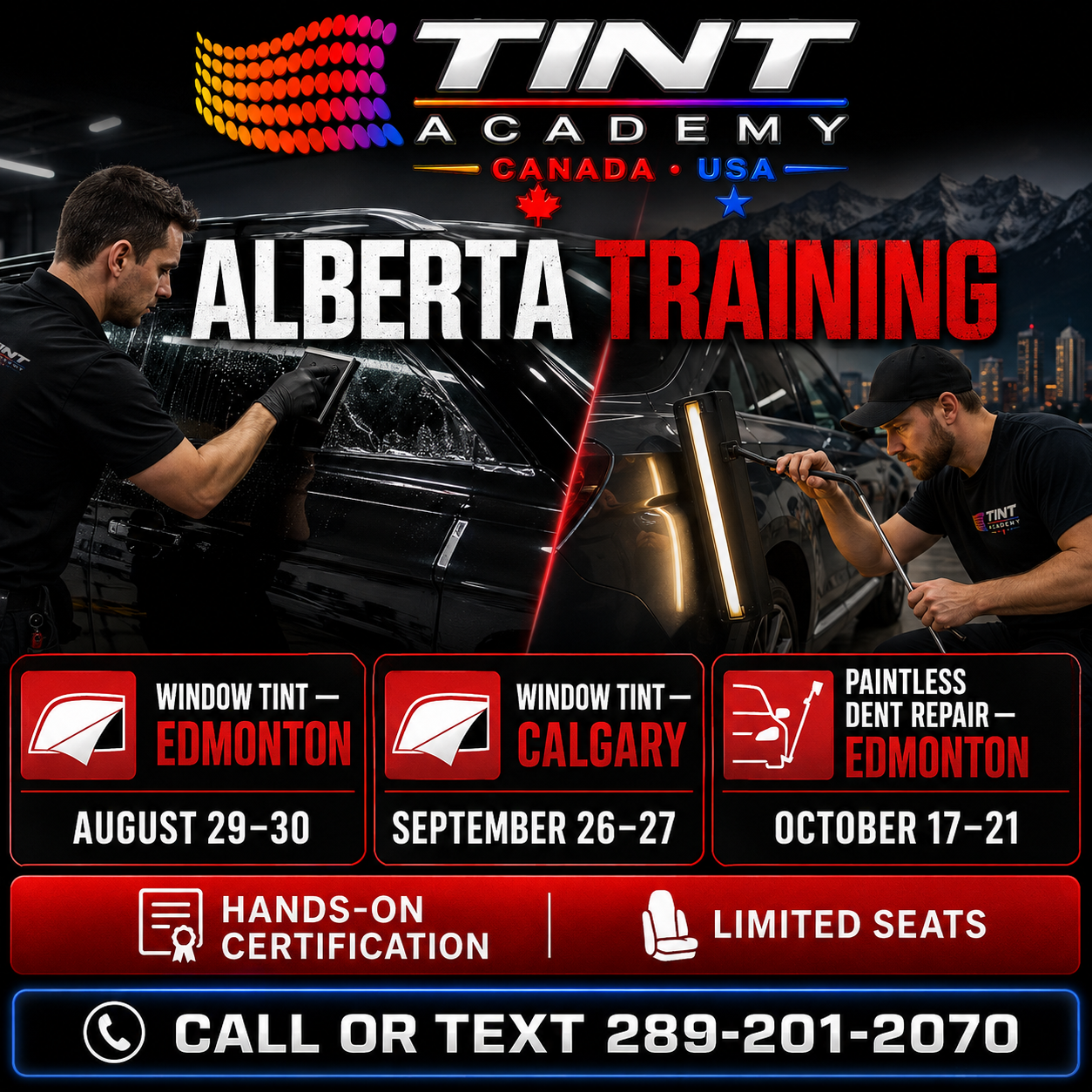 Alberta: Learn Window Tinting or PDR This Fall