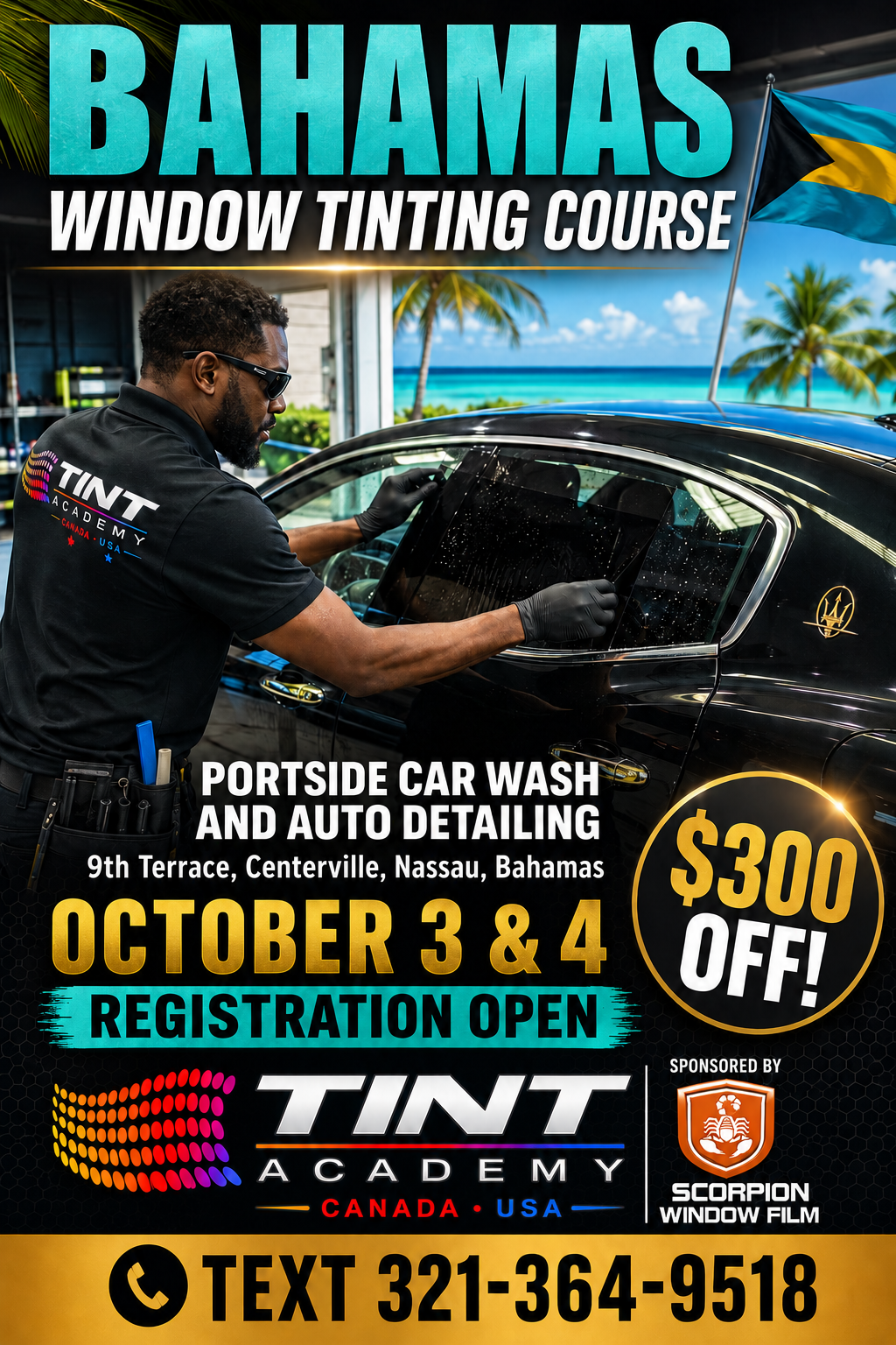 Bahamas Window Tinting Course in Nassau | October 3–4, 2026 | Save $300