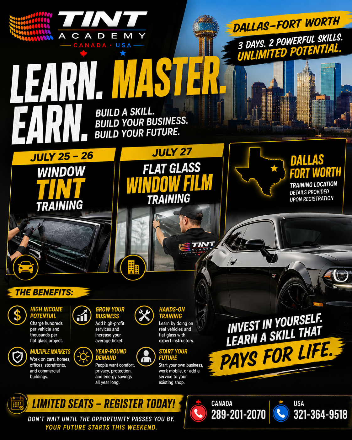 Get Certified in Flat Glass and Automotive Window Tinting - Dallas Fort-Worth
