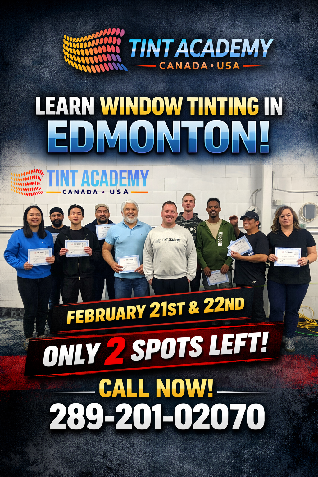 Learn Window Tinting in Edmonton – February 21st & 22nd at Owners Pride