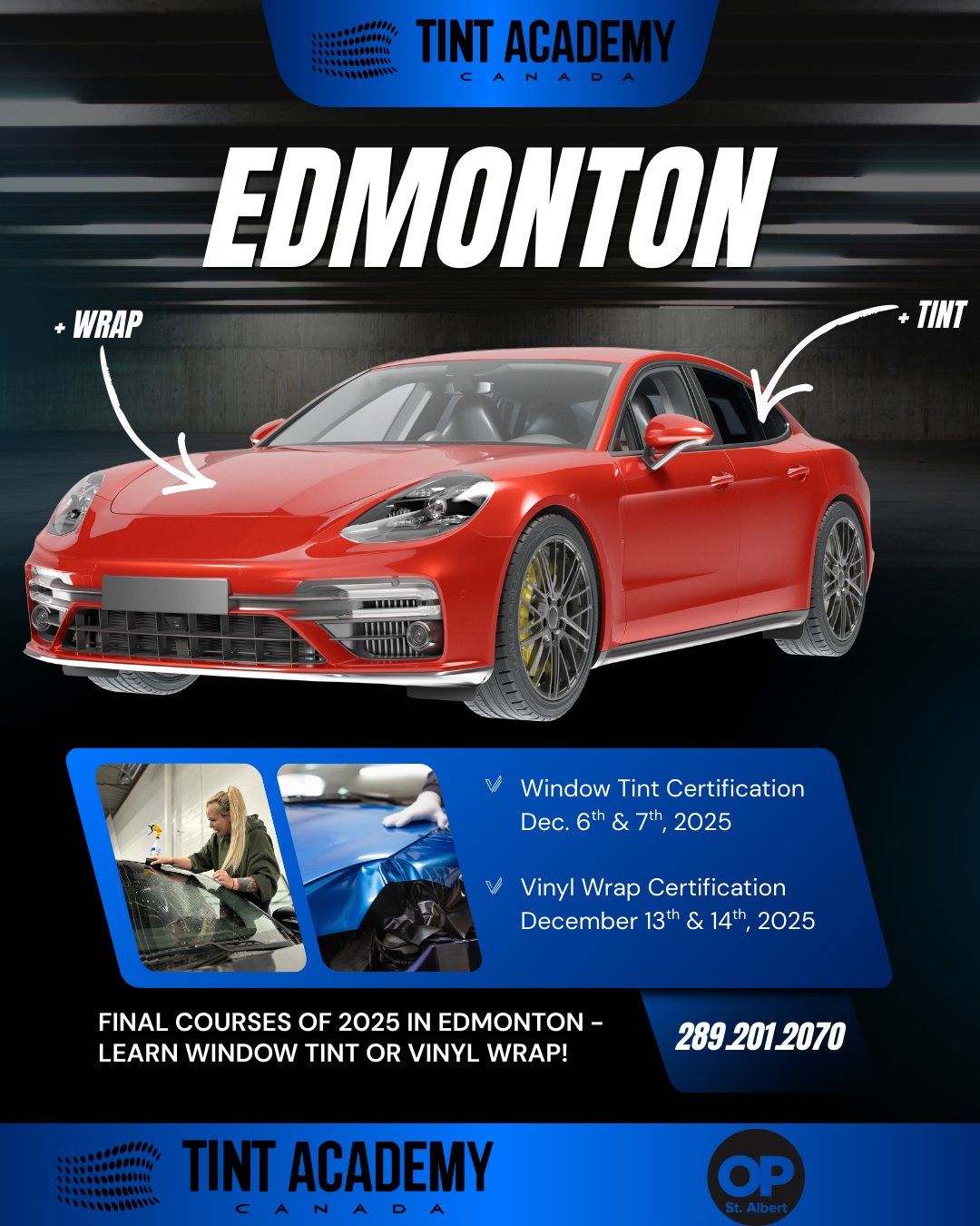 Learn Vinyl Wrap or Window Tint This December in Edmonton with The Tint Academy & Owners Pride
