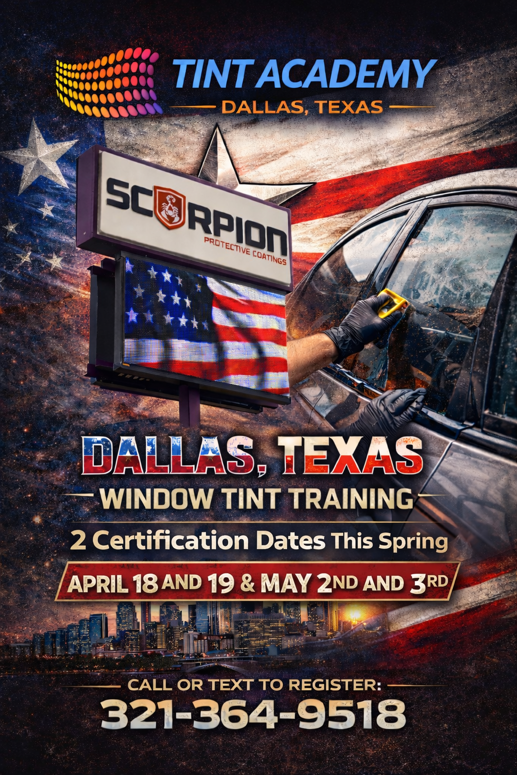 Learn Window Tinting in Dallas–Fort Worth: 2-Day Hands-On Training & Certification (April 18–19 or May 2–3)