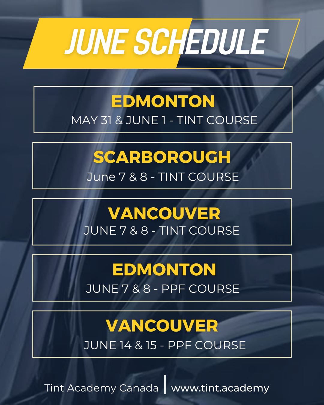 Master Tint & PPF: Join Our Upcoming Tint Academy Courses!