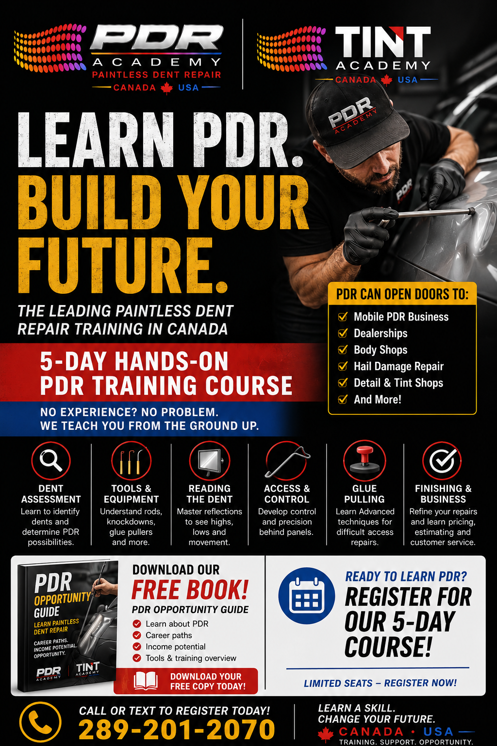 Leading PDR Training Courses in Canada: Learn Paintless Dent Repair with PDR Academy & Tint Academy
