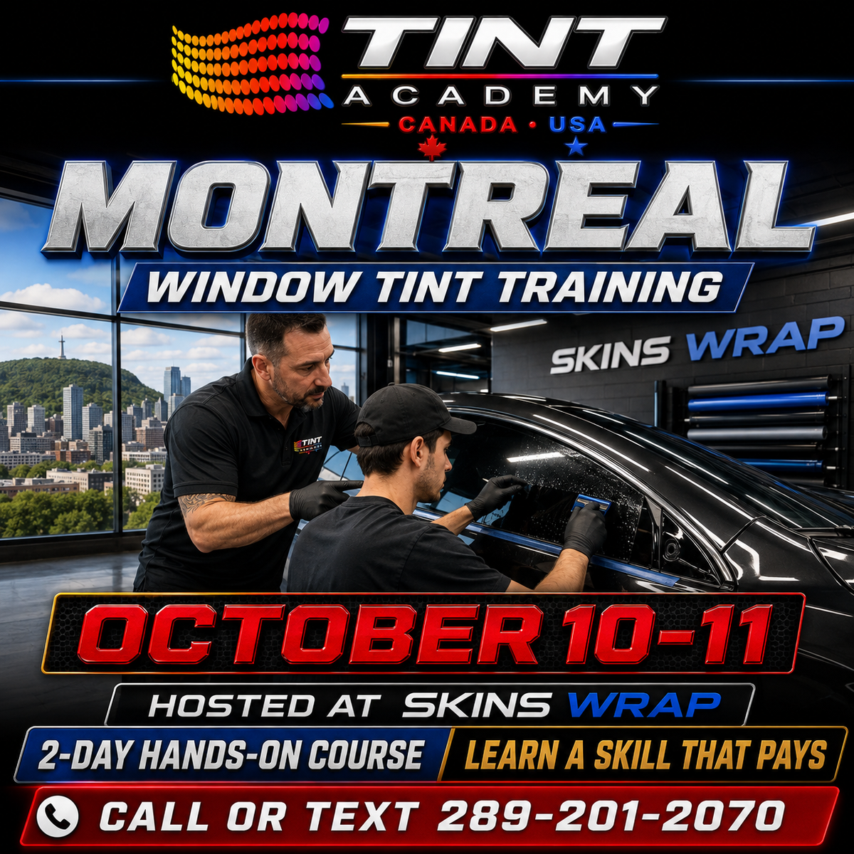 Learn Window Tint in Montreal - October 10th & 11th at Skins Wrap
