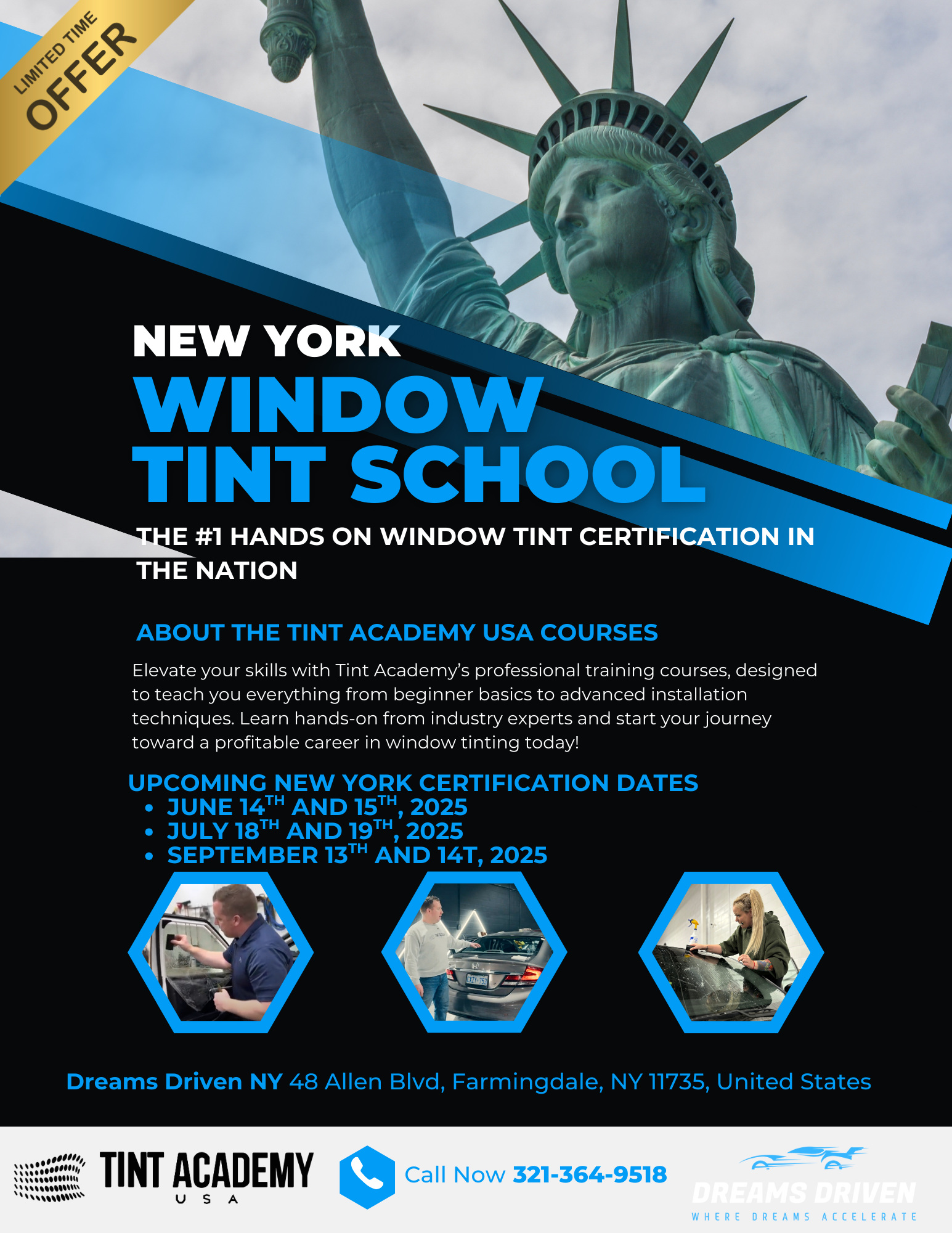 💥 Learn Professional Window Tinting in NYC with Tint Academy USA – June & July 2025 Dates Available!