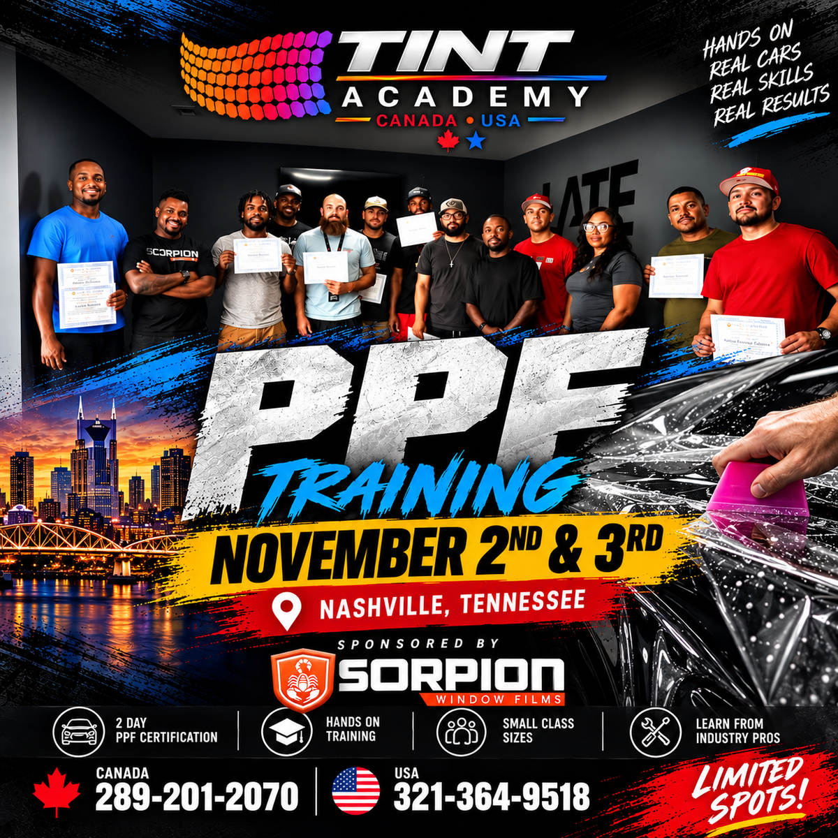 Learn PPF in Nashville, TN: Hands-On Paint Protection Film Training November 2–3, 2026