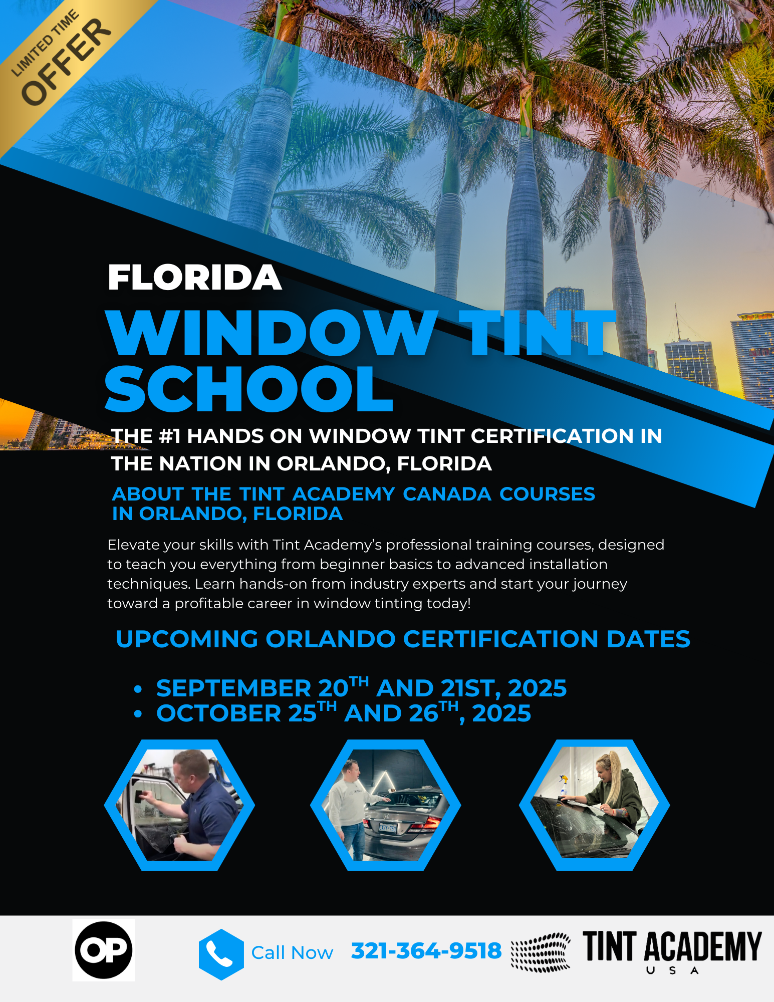 Learn Window Tinting in Orlando – September 20th & 21st with The Tint Academy