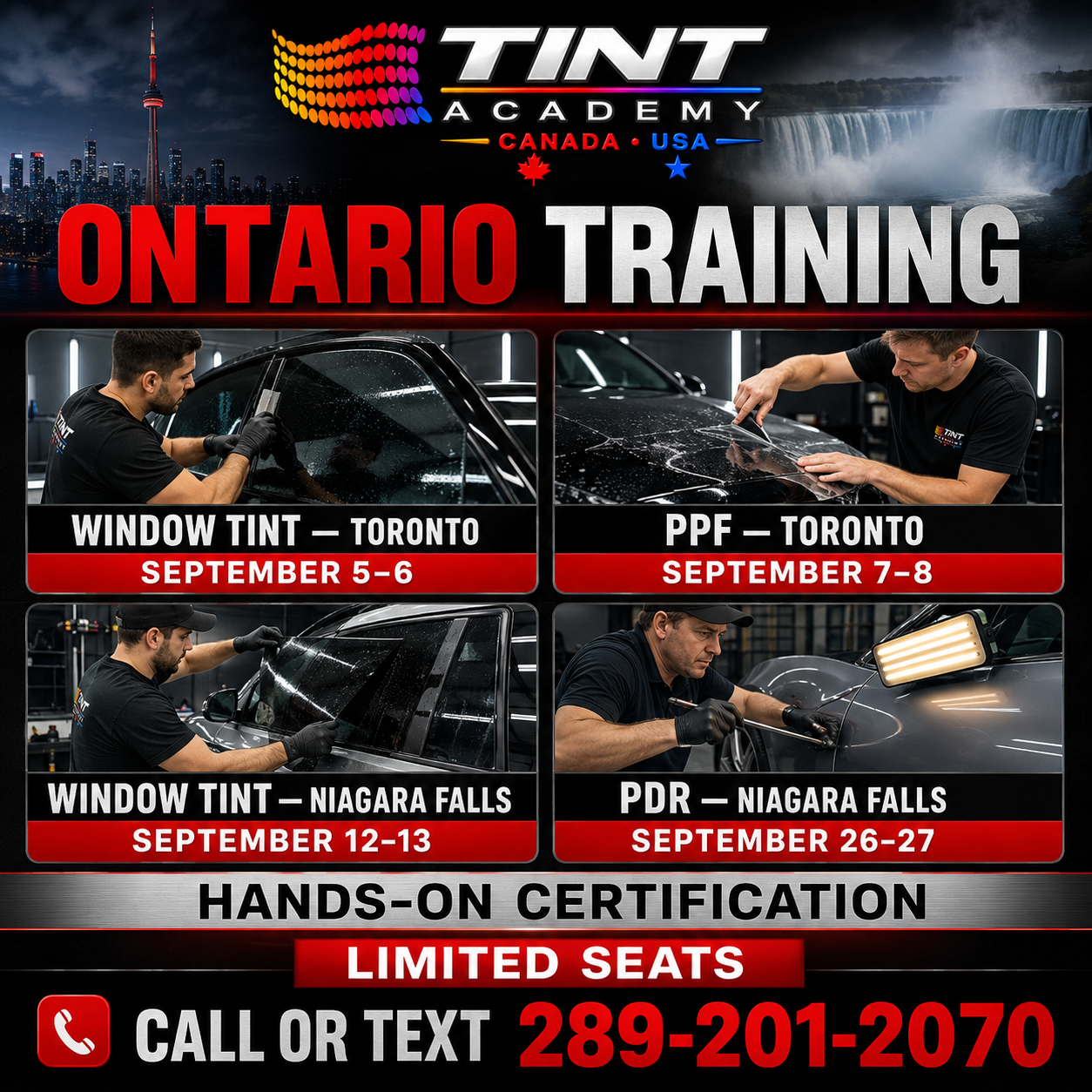 Toronto & Niagara: Learn Window Tint, PPF or PDR This September