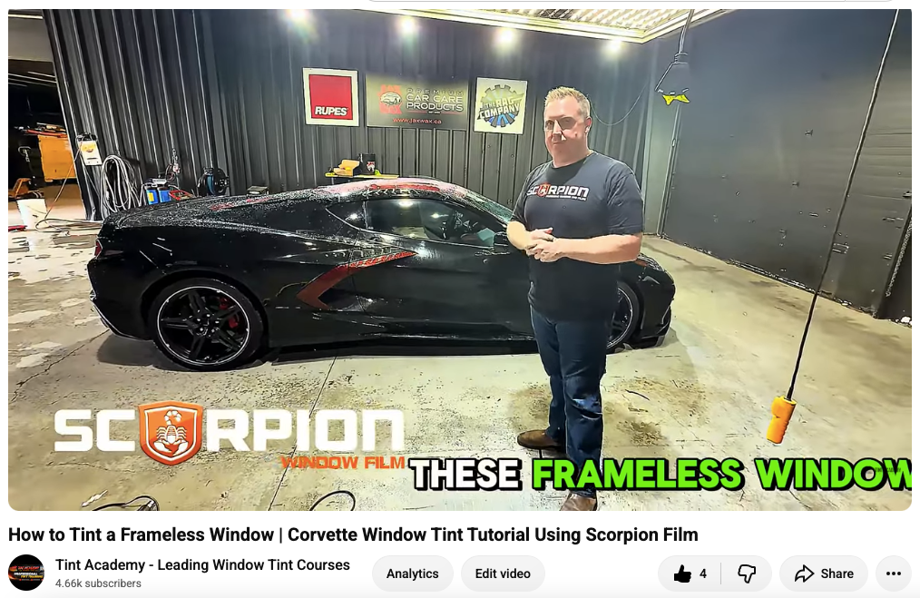 How to Tint a Frameless Corvette Window: New Tint Academy Video