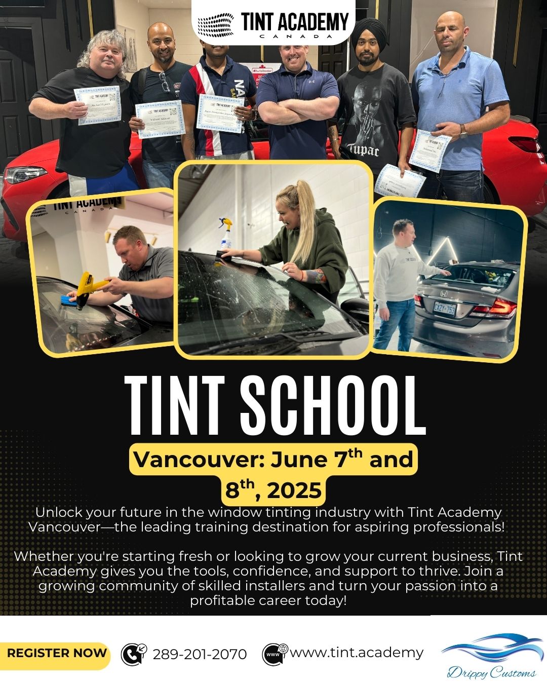 Ready to learn Window Tint in Vancouver? Our next Tint Academy Course is Scheduled for June 7th and 8th
