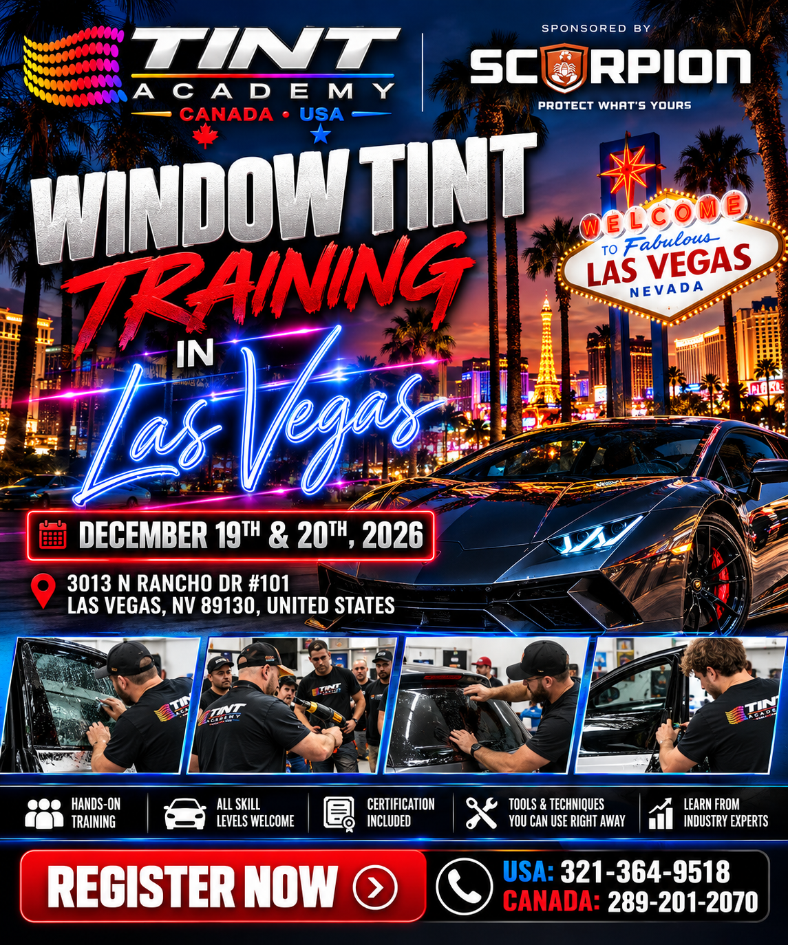 Window Tint School Las Vegas: Get Certified in Automotive Window Tinting December 19–20, 2026