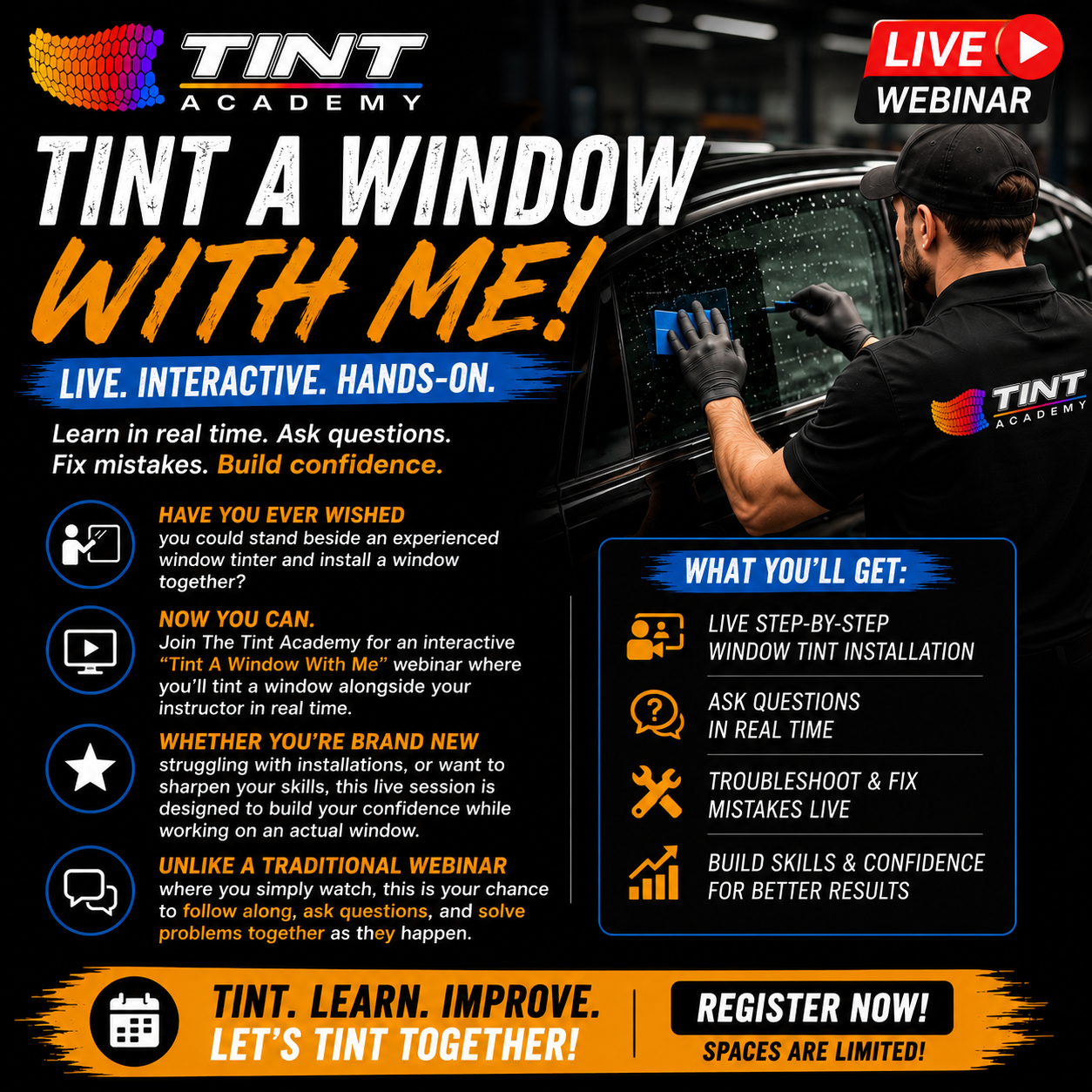 Tint a Window With Me: The Live Window Tint Webinar Every Beginner and Installer Should Attend