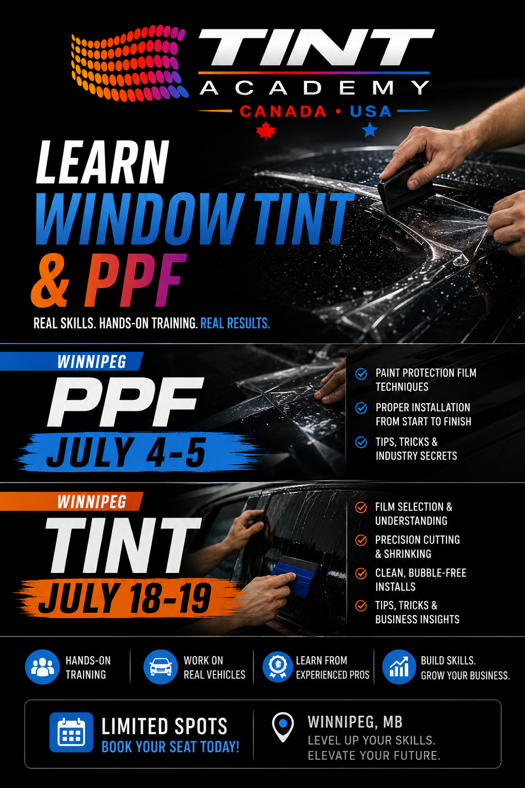 WINNIPEG, IT'S YOUR TURN TO LEVEL UP - Learn Window Tint & PPF this Summer