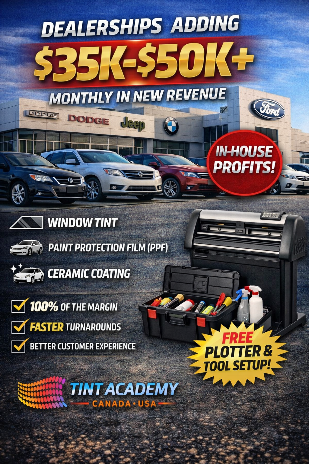 In-House Dealership Window Tint Training: How The Tint Academy Helps Ford, BMW, GMC, Jeep, Hyundai, Mercedes & Porsche Teams Level Up