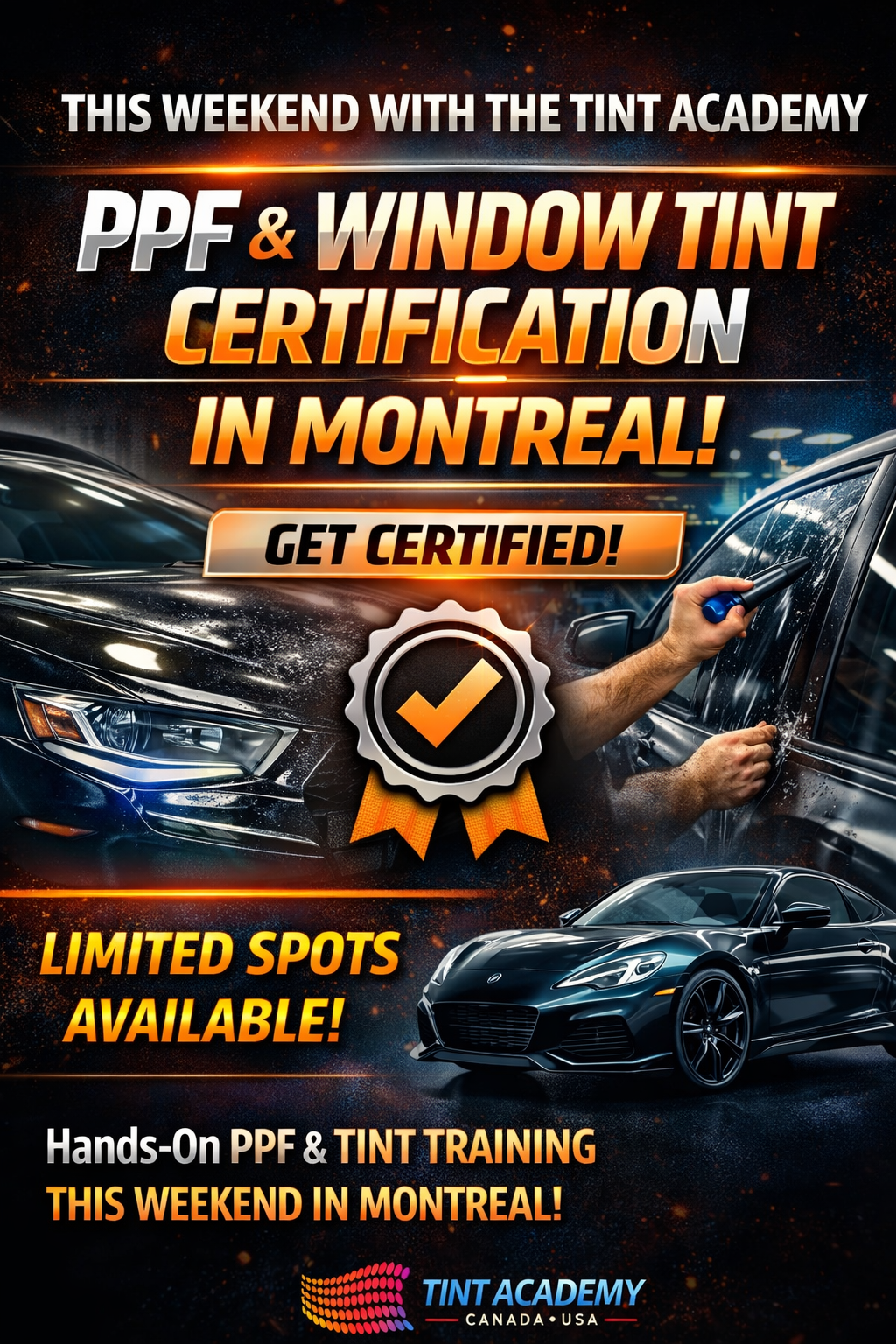 Learn Window Tint & PPF This Weekend in Montreal at Skins Wrap