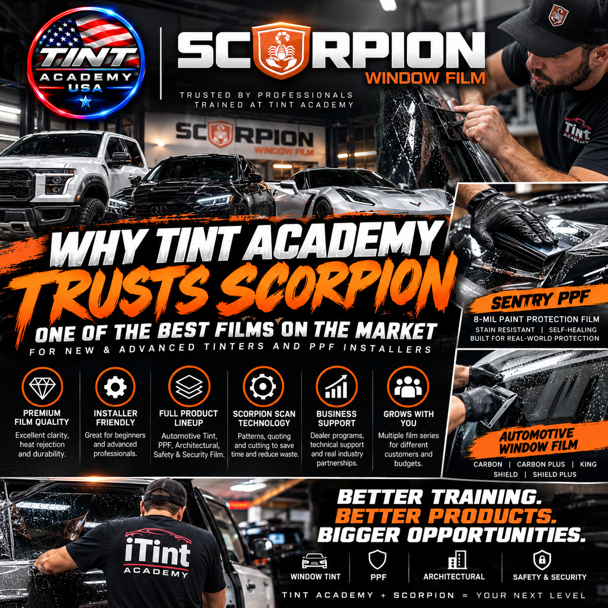 Why Tint Academy Trusts Scorpion Window Film: One of Our Top Choices for New and Advanced Window Tinters & PPF Installers