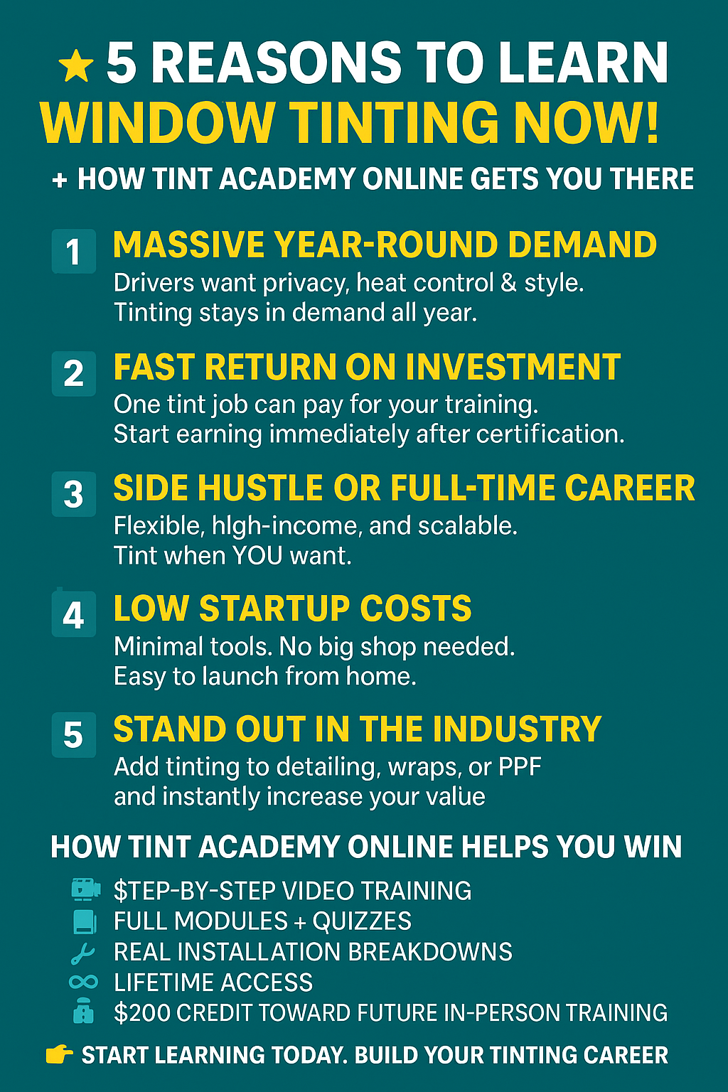 5 Reasons You Need to Learn Window Tinting Now – And How Tint Academy Online Makes It Easy
