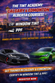 Alberta Window Tinting Certification Course by Tint Academy Canada, featuring training materials and certification badge.