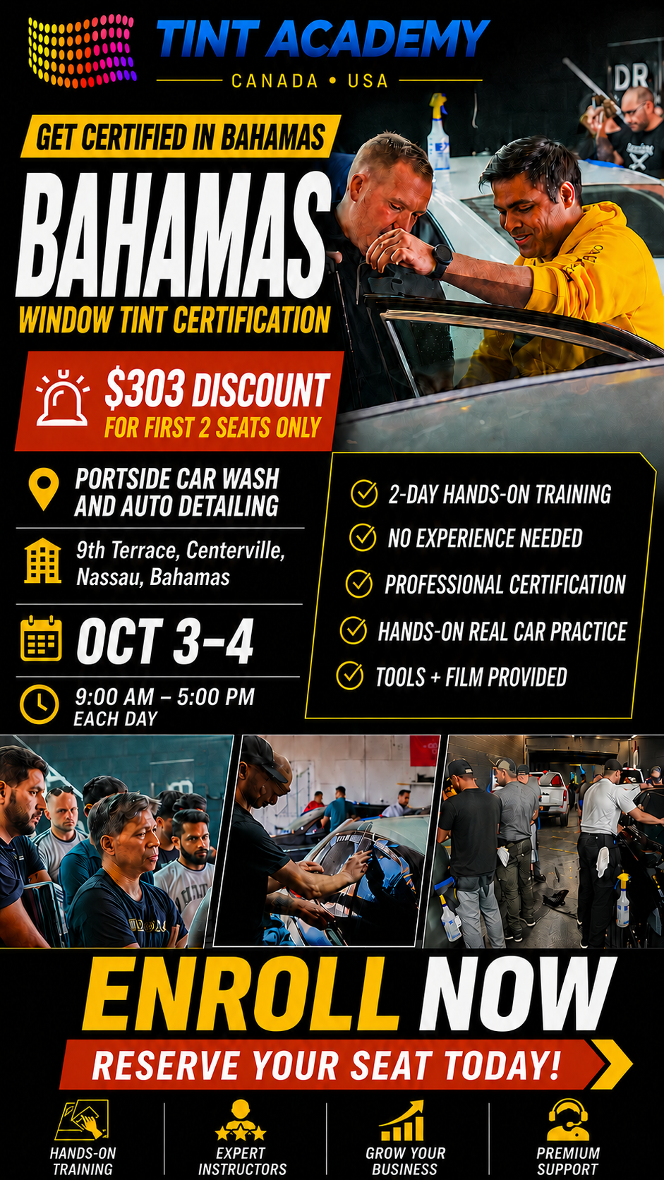 Bahamas Window Tinting & PPF Course - Certification Course by Tint Academy USA