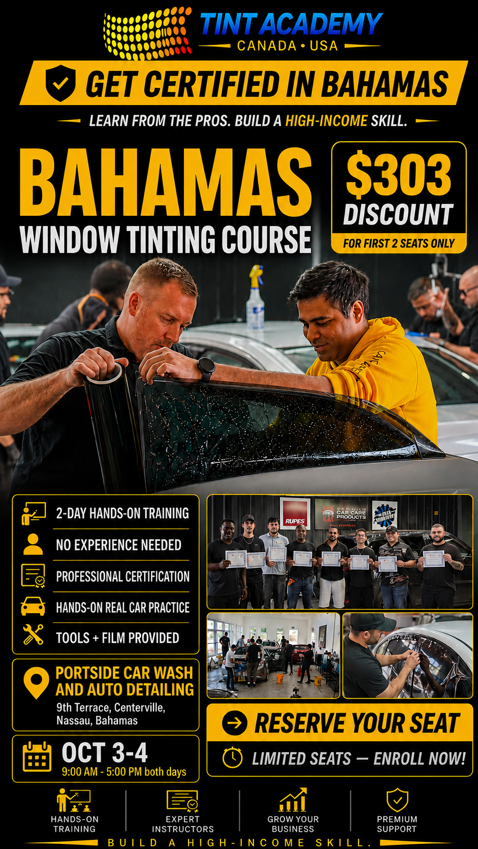 Bahamas Window Tinting & PPF Course - Certification Course by Tint Academy USA