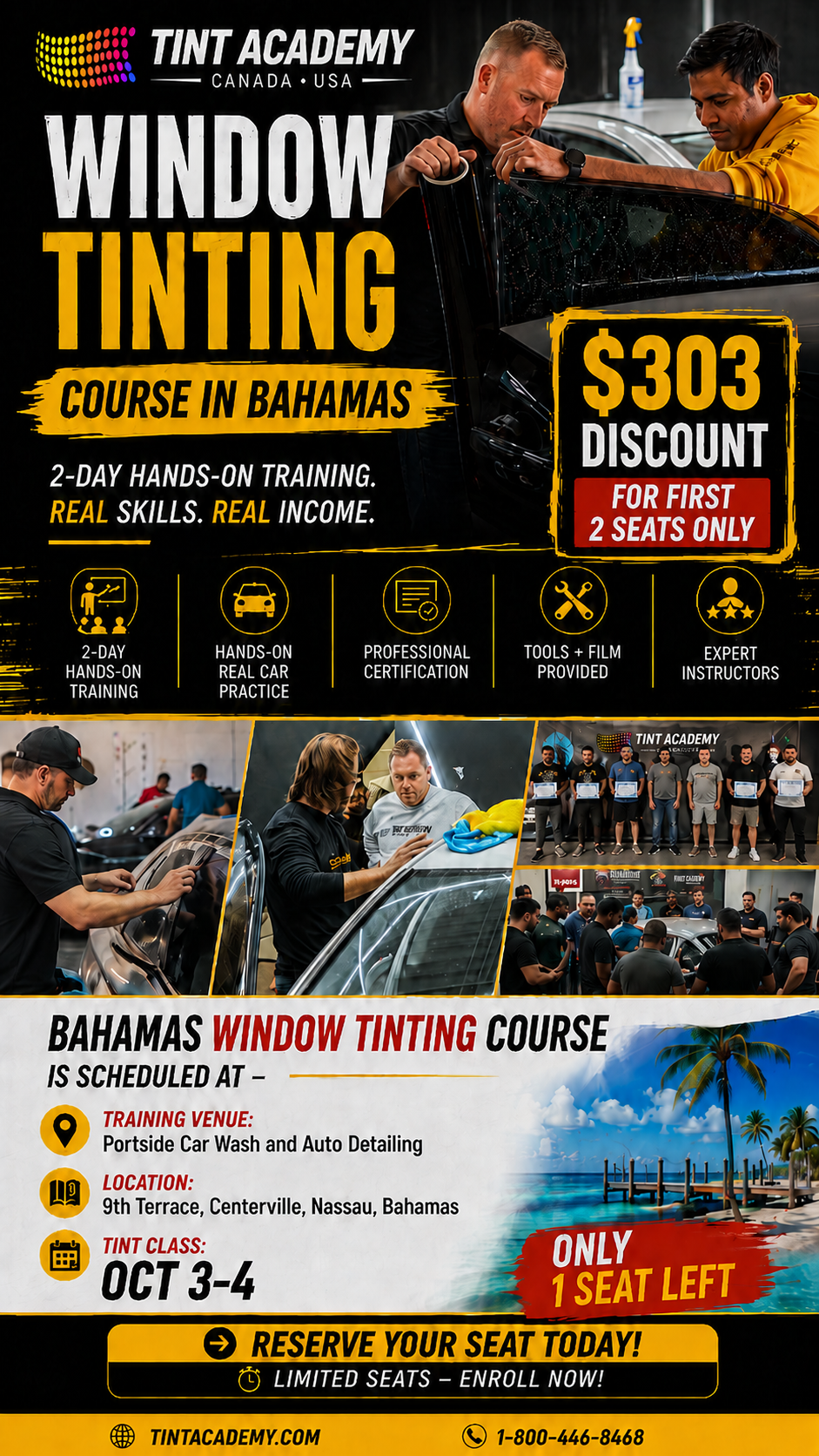 Bahamas Window Tinting & PPF Course - Certification Course by Tint Academy USA