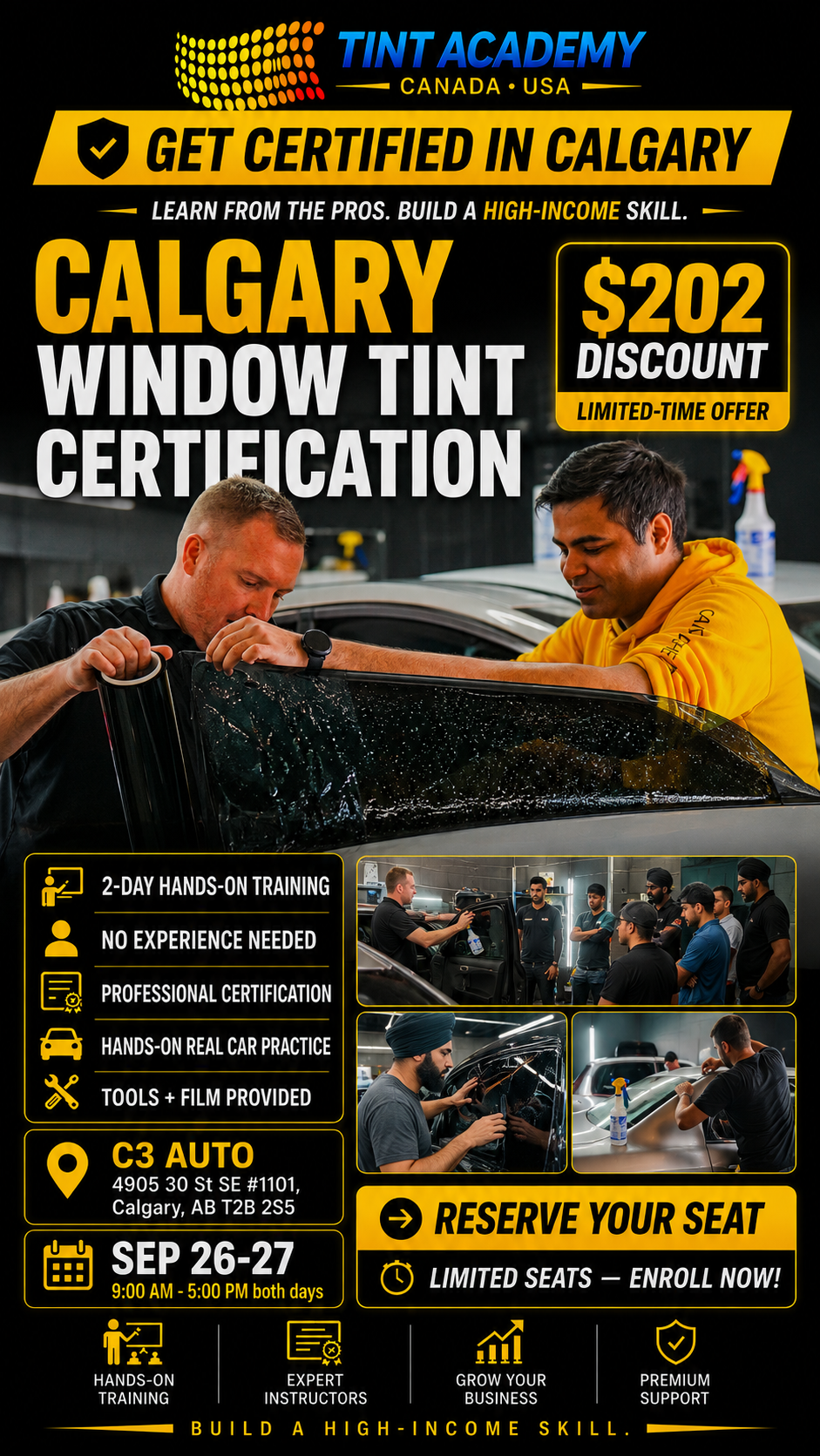 Alberta Window Tinting Course - Certification Course by Tint Academy - Edmonton and Calgary