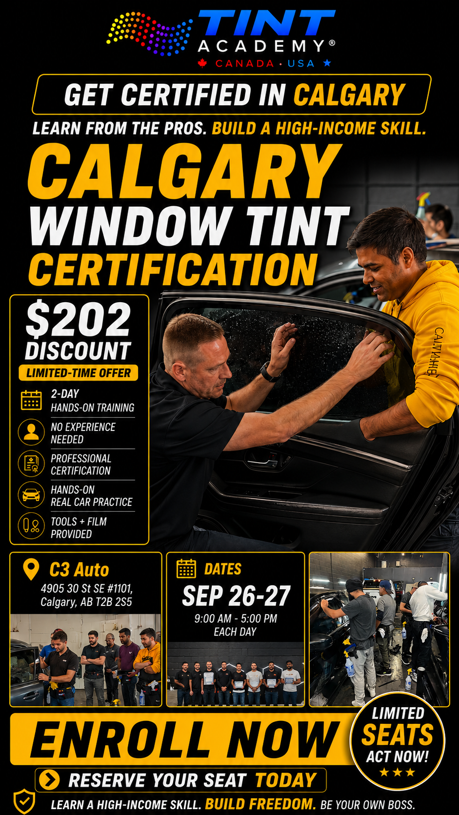 Alberta Window Tinting Course - Certification Course by Tint Academy - Edmonton and Calgary