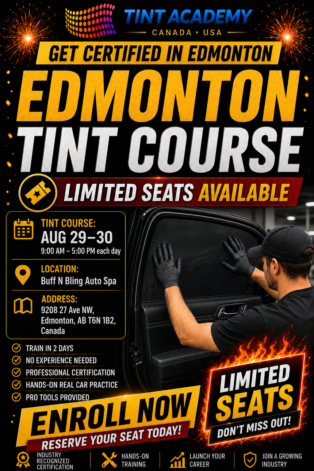 Alberta Window Tinting Course - Certification Course by Tint Academy - Edmonton and Calgary