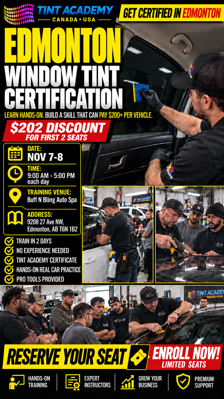 Alberta Window Tinting Course - Certification Course by Tint Academy - Edmonton and Calgary