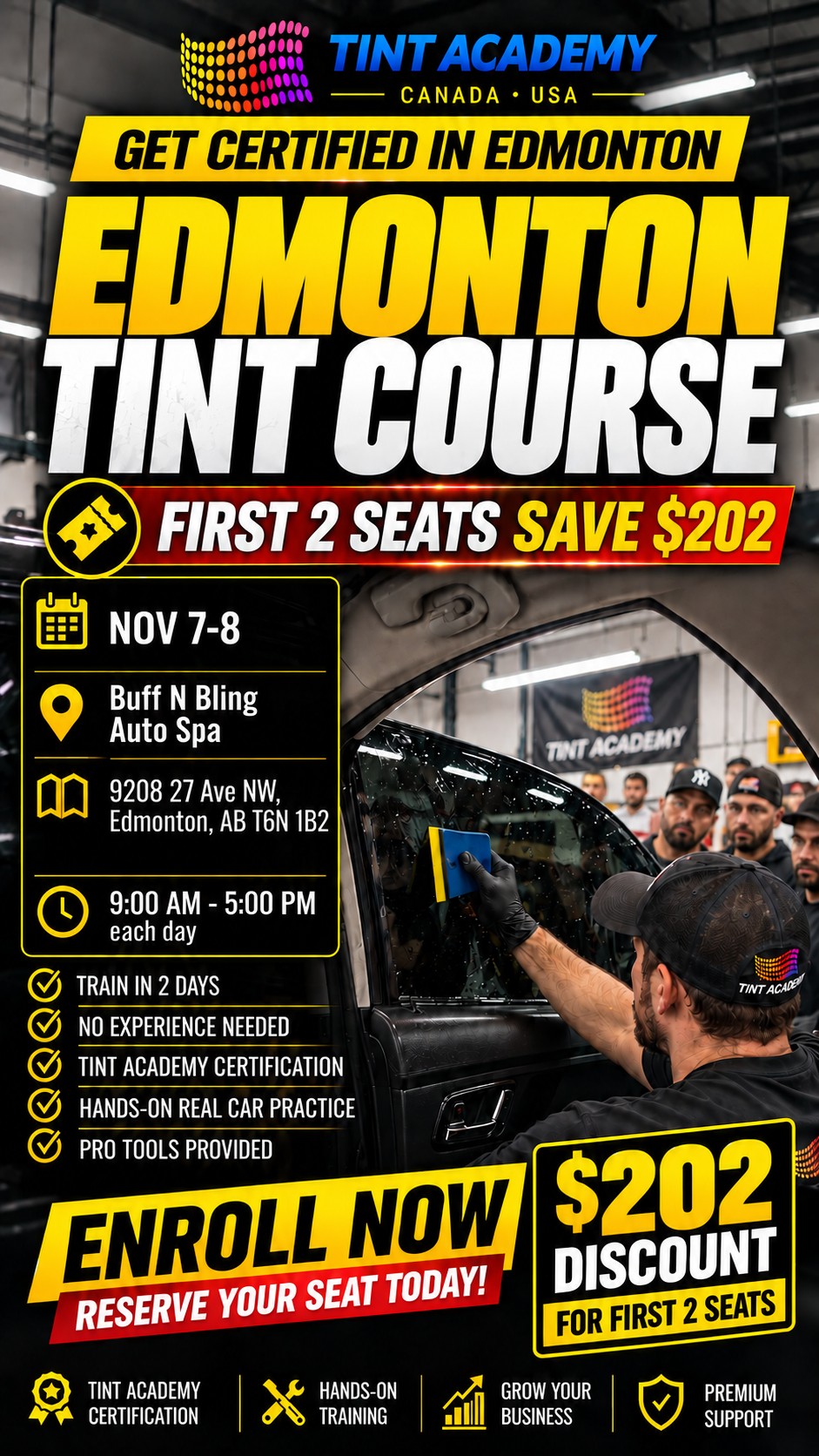 Alberta Window Tinting Course - Certification Course by Tint Academy - Edmonton and Calgary