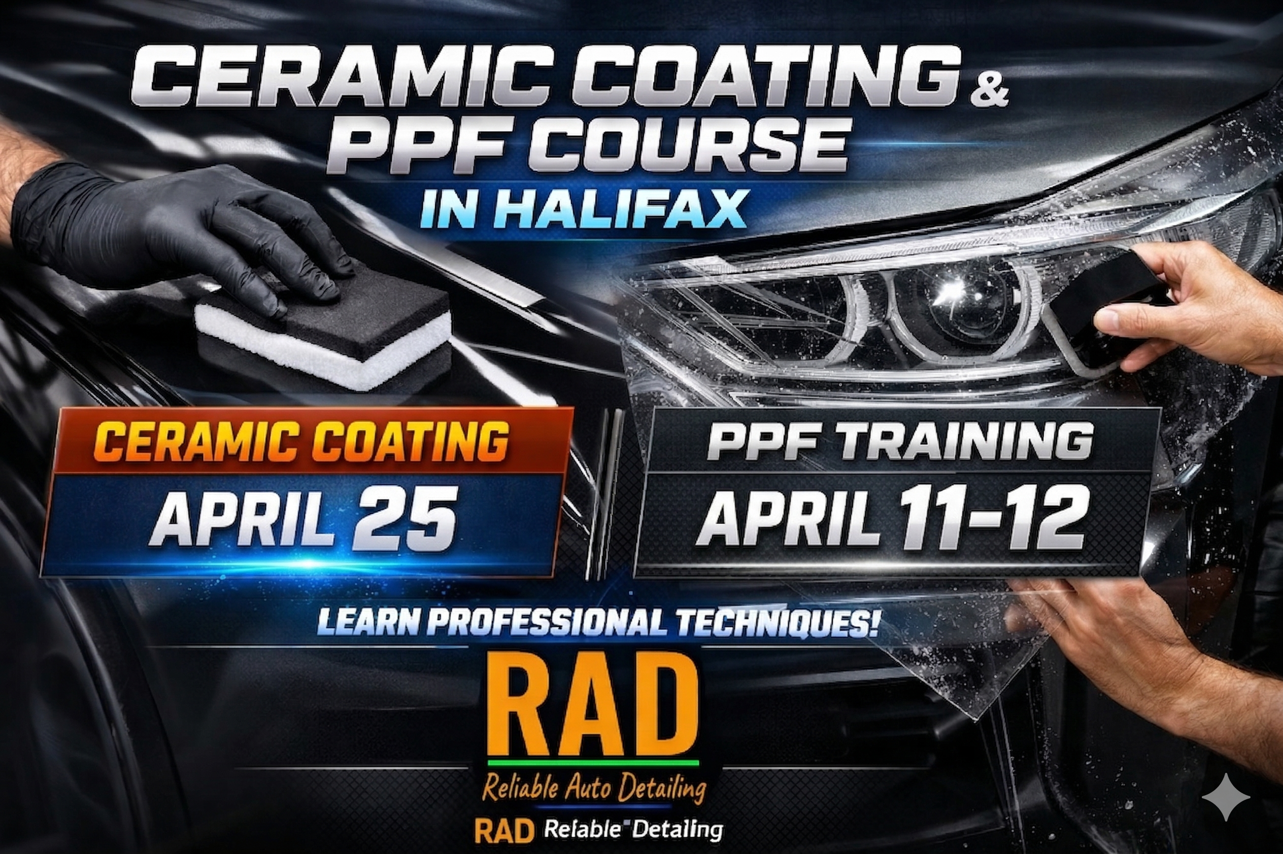 Ceramic coating and PPF training course by Tint Academy, featuring instructional materials for window tinting and protective film application.