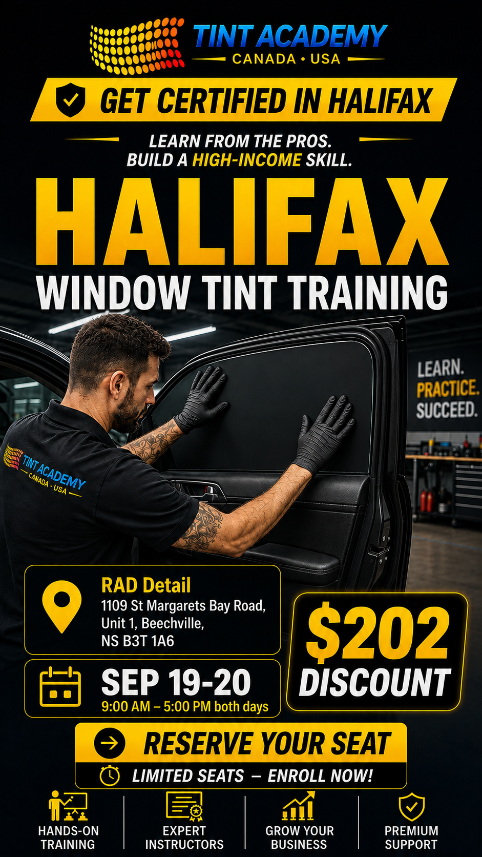 Halifax, NS - Paint Protection Film Certification {PPF} & Window Tinting Course - 2 Day Certification Course