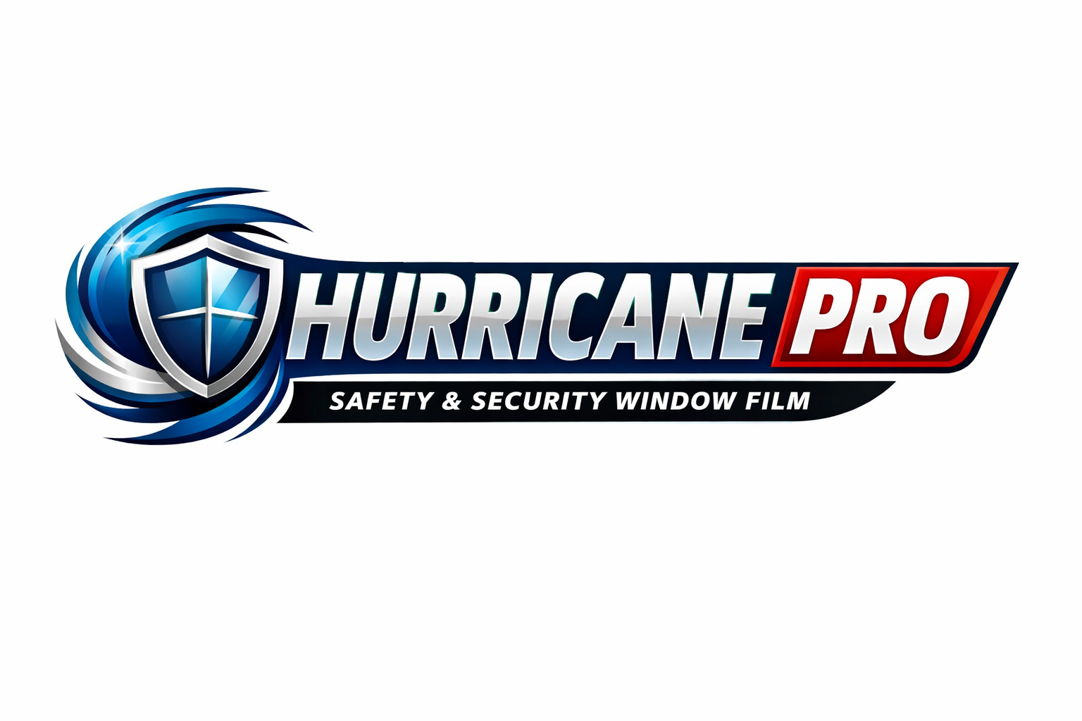 Hurricane Pro™ Safety & Security Window Film installed on a window, providing protection and security for home or commercial use.