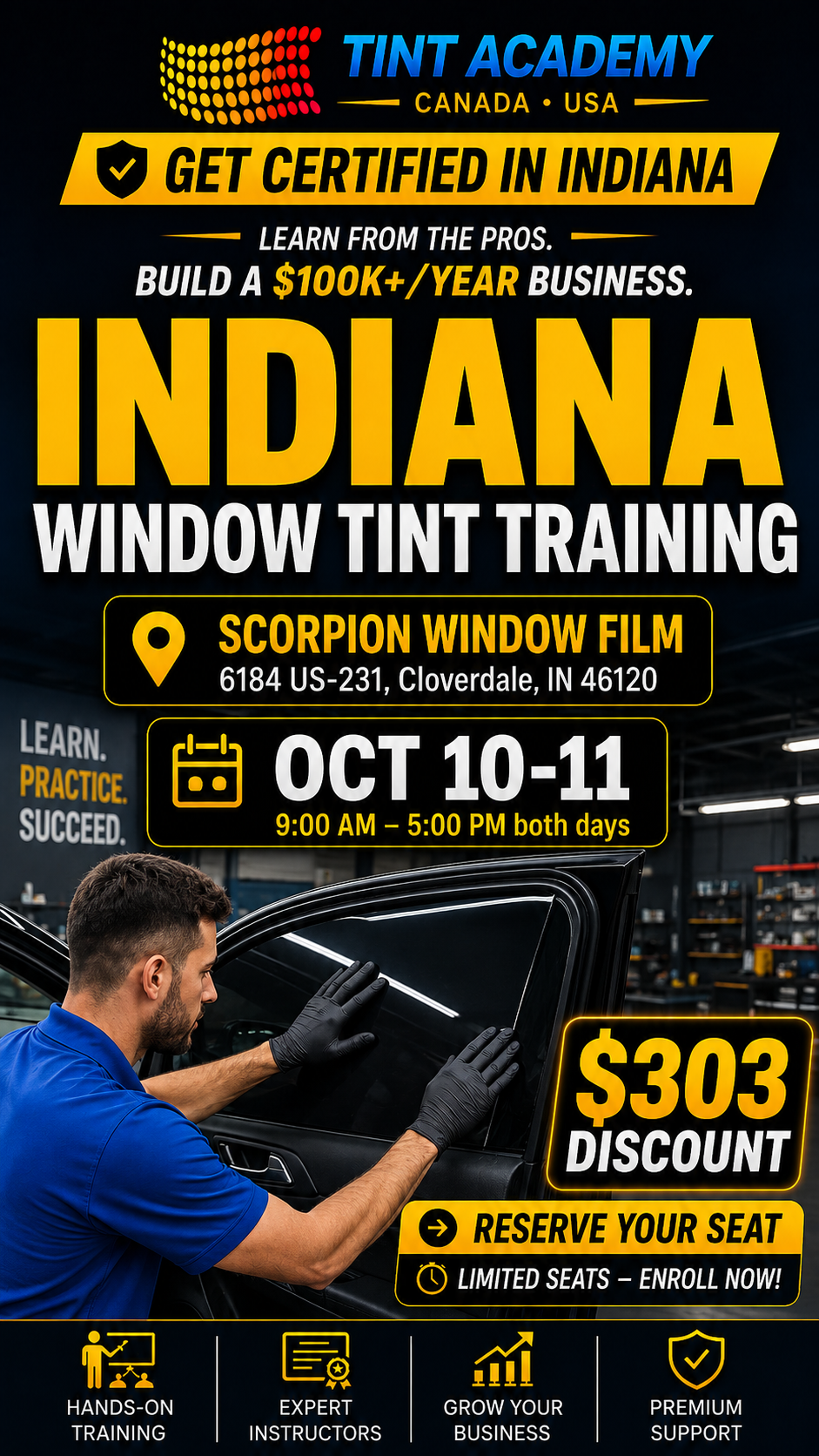 Window Tint & PPF Training Course – Indiana