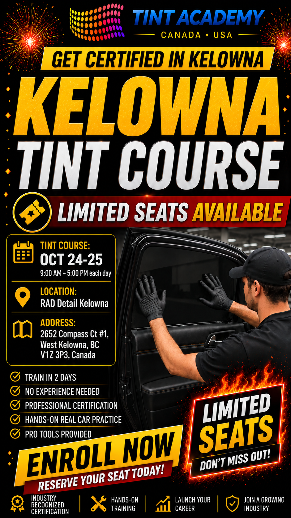 Kelowna Window Tinting Course - Certification Course by Tint Academy