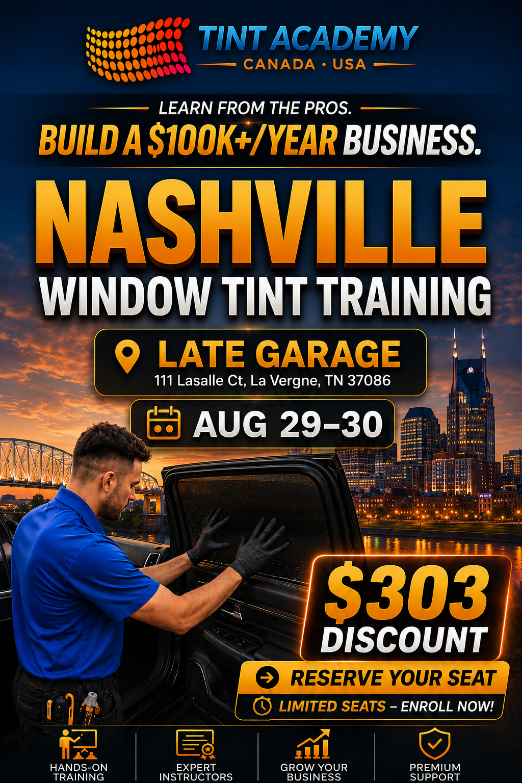 Window Tint Training Course – Nashville, TN | 2-Day Certification | Tint Academy USA