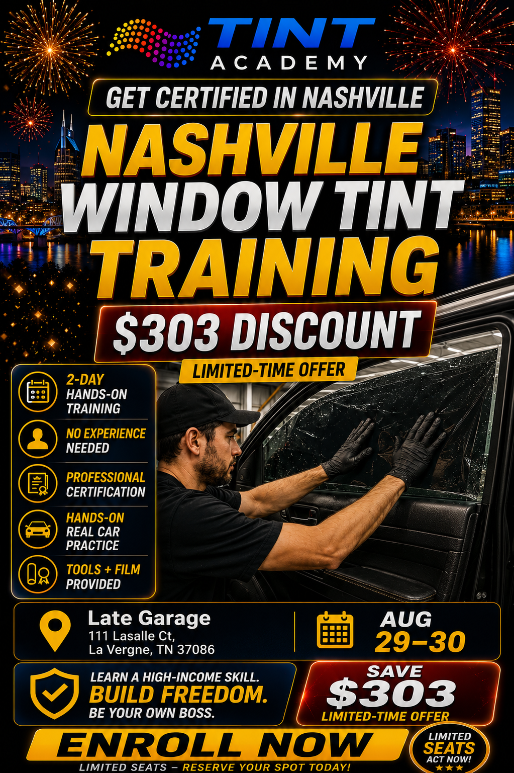 Window Tint Training Course – Nashville, TN | 2-Day Certification | Tint Academy USA