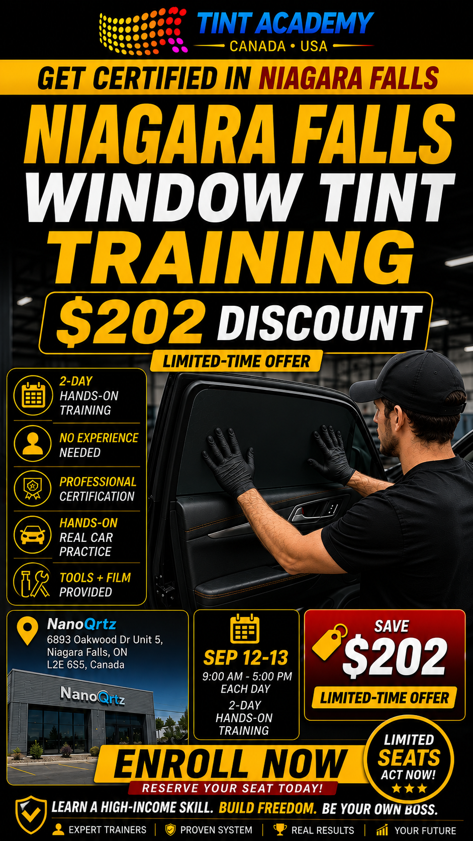 Niagara Falls Window Tint & PPF School - 2 day hands on course by the Tint Academy
