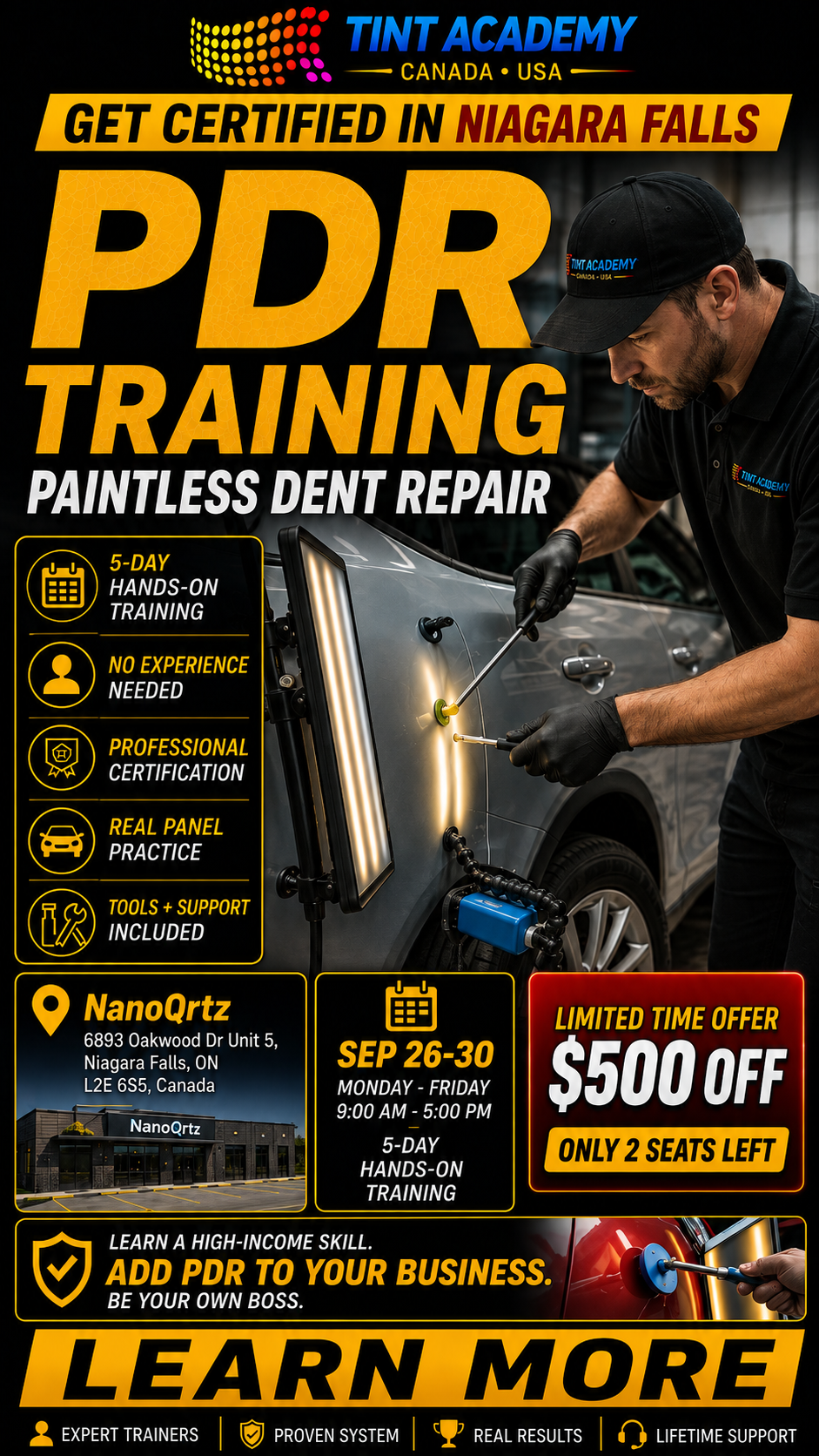 Paintless Dent Repair Course - Niagara Falls | PDR Training - 5 Day
