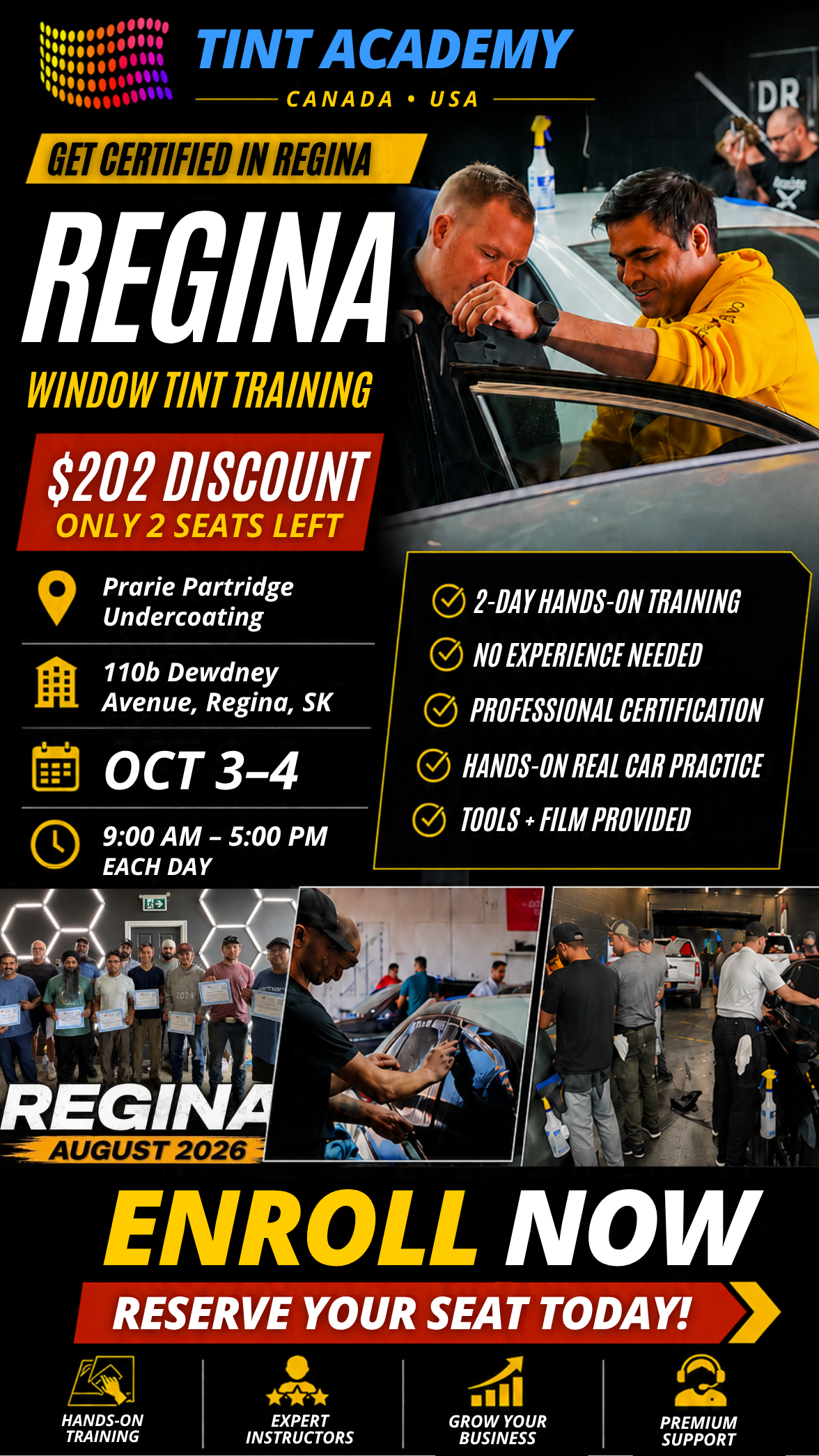 Regina Window Tinting Course - Certification Course by Tint Academy