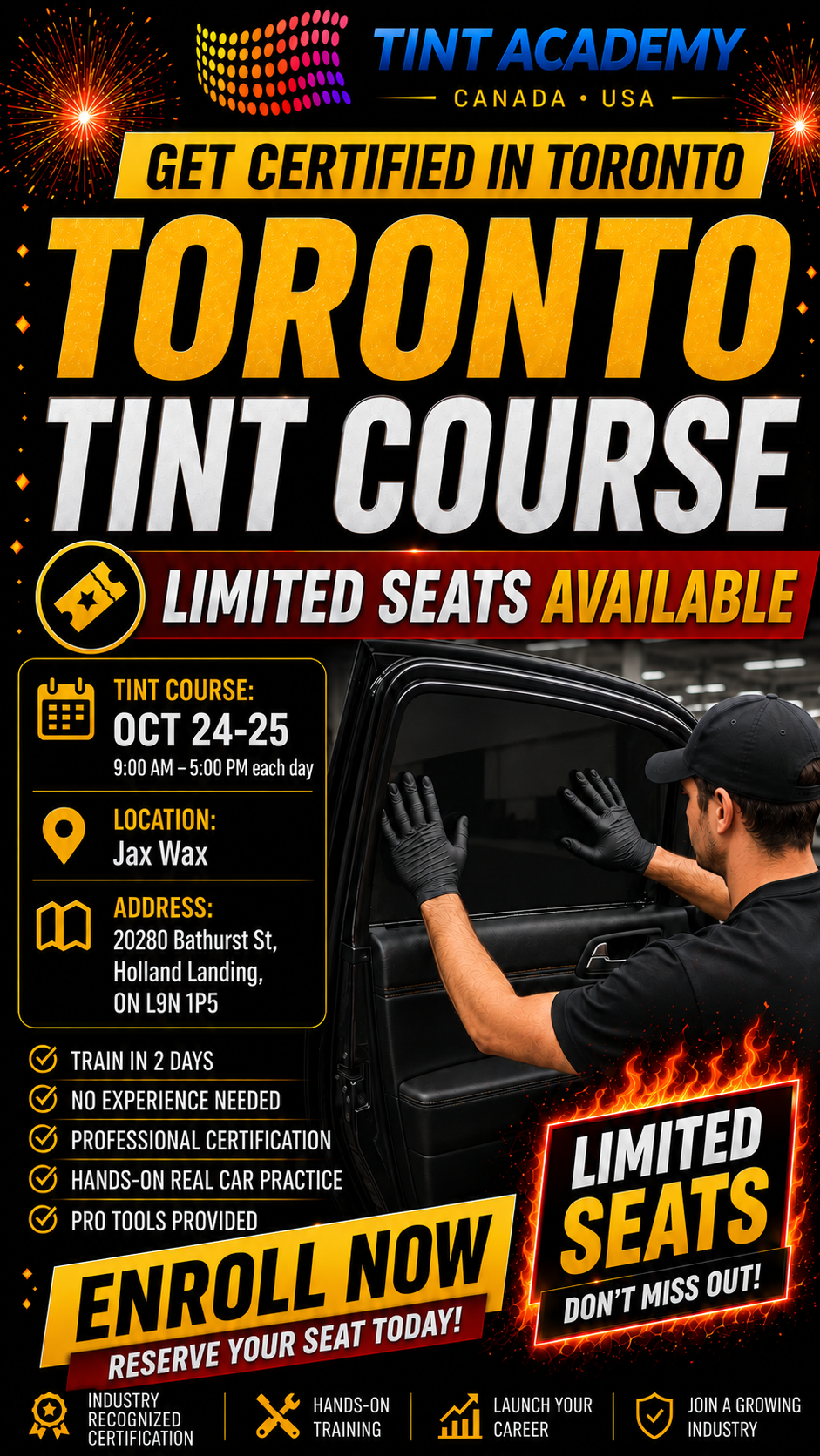 Toronto/ Niagara Falls Window Tint & PPF School - 2 day hands on course by the Tint Academy