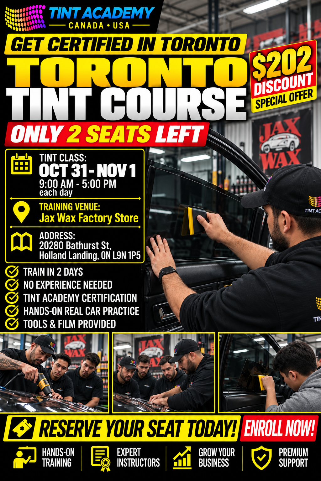Toronto Window Tint & PPF School - 2 day hands on course by the Tint Academy