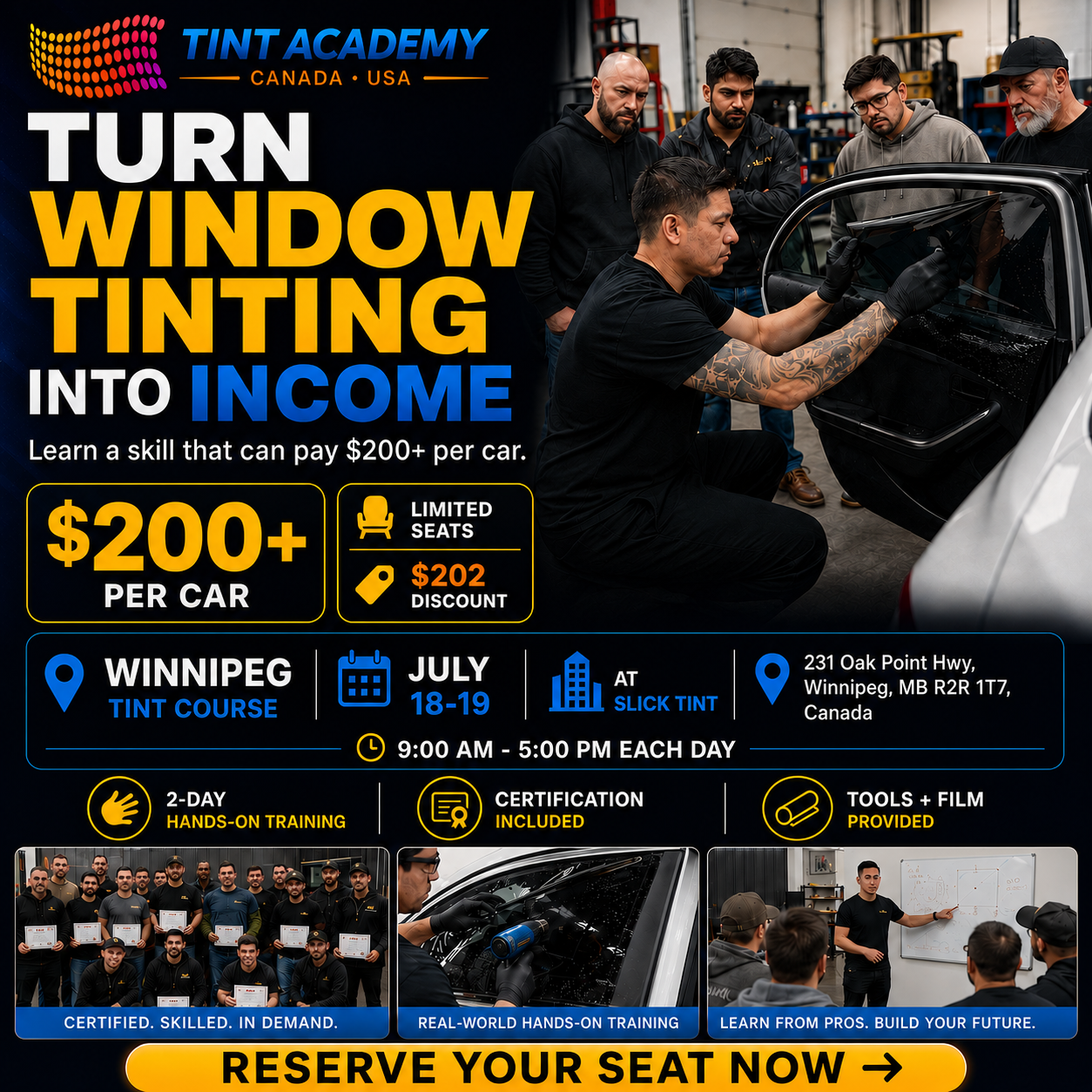 Winnipeg Window Tint & PPF School - 2 day hands on course by the Tint Academy