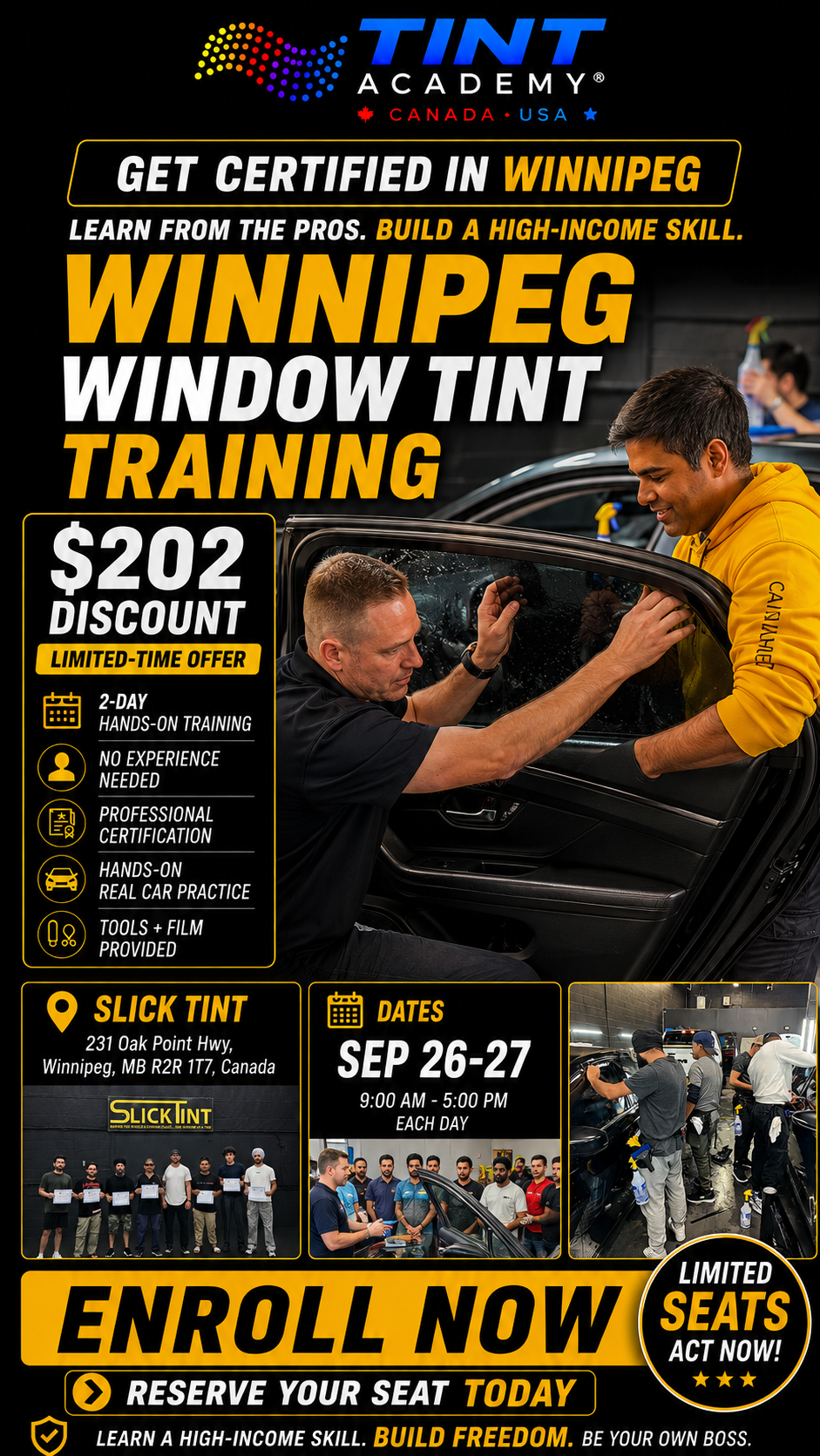 Winnipeg Window Tint & PPF School - 2 day hands on course by the Tint Academy