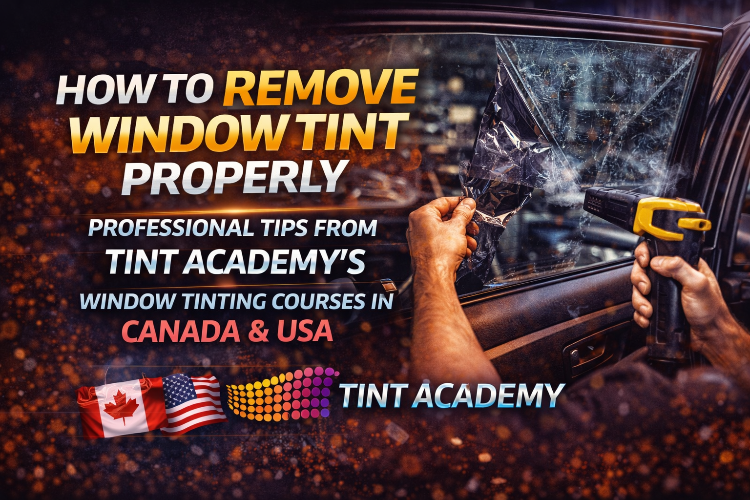 How to Remove Window Tint Properly: Professional Tips from Tint Academy’s Window Tinting Courses in Canada & USA